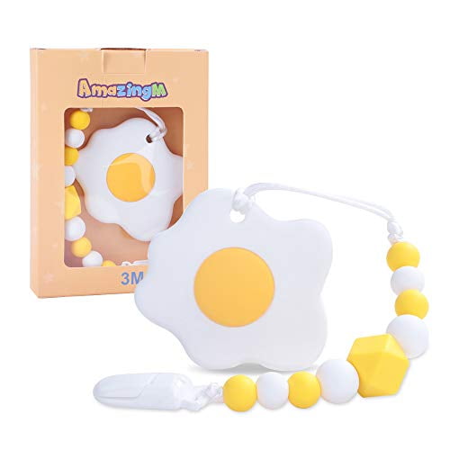 AmazingM Baby Fruits Teething Toys,Food Grade Silicone Teether Toy with Pacifier Clip Holder,BPA Free,Freezer Safe,Teething Egg for Infants and Toddlers Lemon AmazingM Baby Fruits Teething Toys,Food Grade Silicone Teether Toy with Pacifier Clip Holder,BPA Free,Freezer Safe,Teething Egg for Infants and Toddlers Lemon